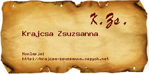 Krajcsa Zsuzsanna névjegykártya